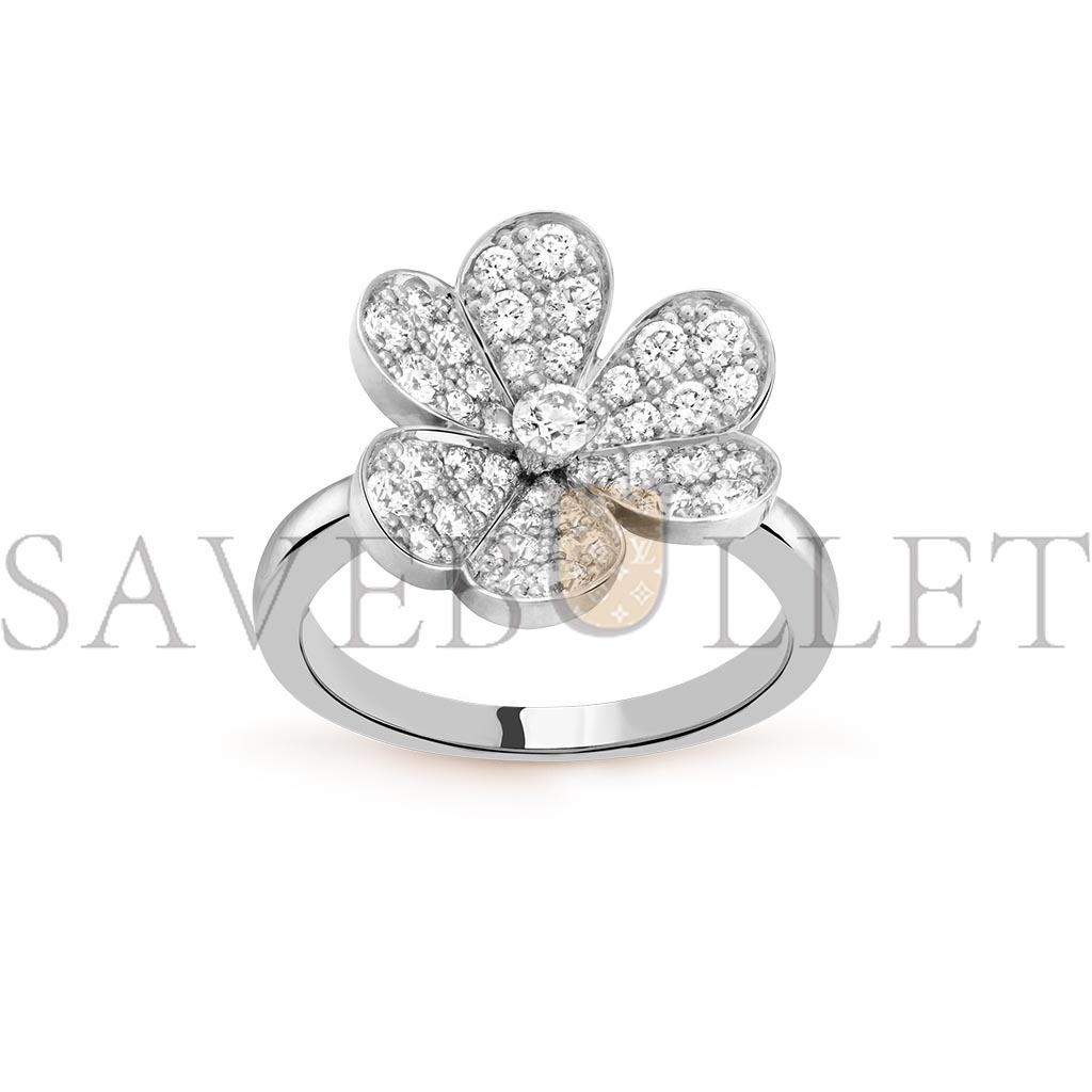 VAN CLEEF ARPELS FRIVOLE RING, 1 FLOWER - WHITE GOLD, DIAMOND  VCARD31600